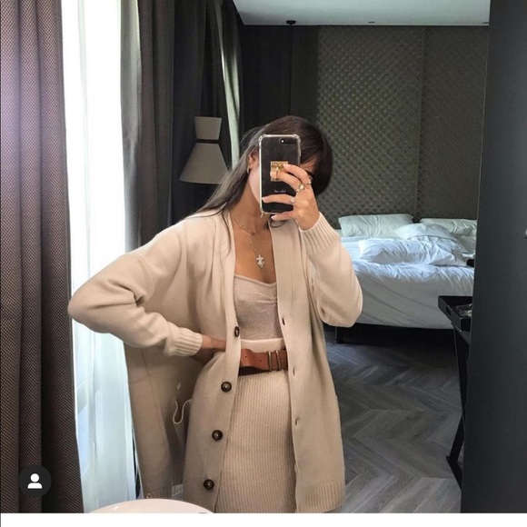 Zara knit oversized wool blend coat blogger - Picture 10 of 16